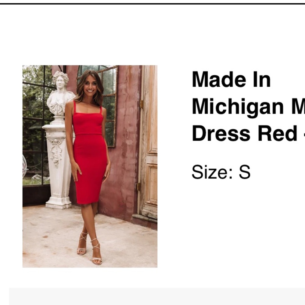 Elegant Red Midi Dress- Hello Molly